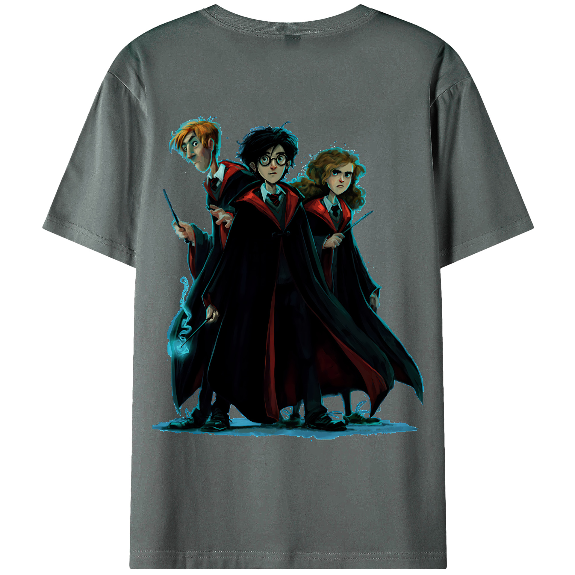（画像用） Harry Potter ハリー・ポッターシリーズ 綿100％ メンズ半袖Tシャツ（バックプリント） 通気性